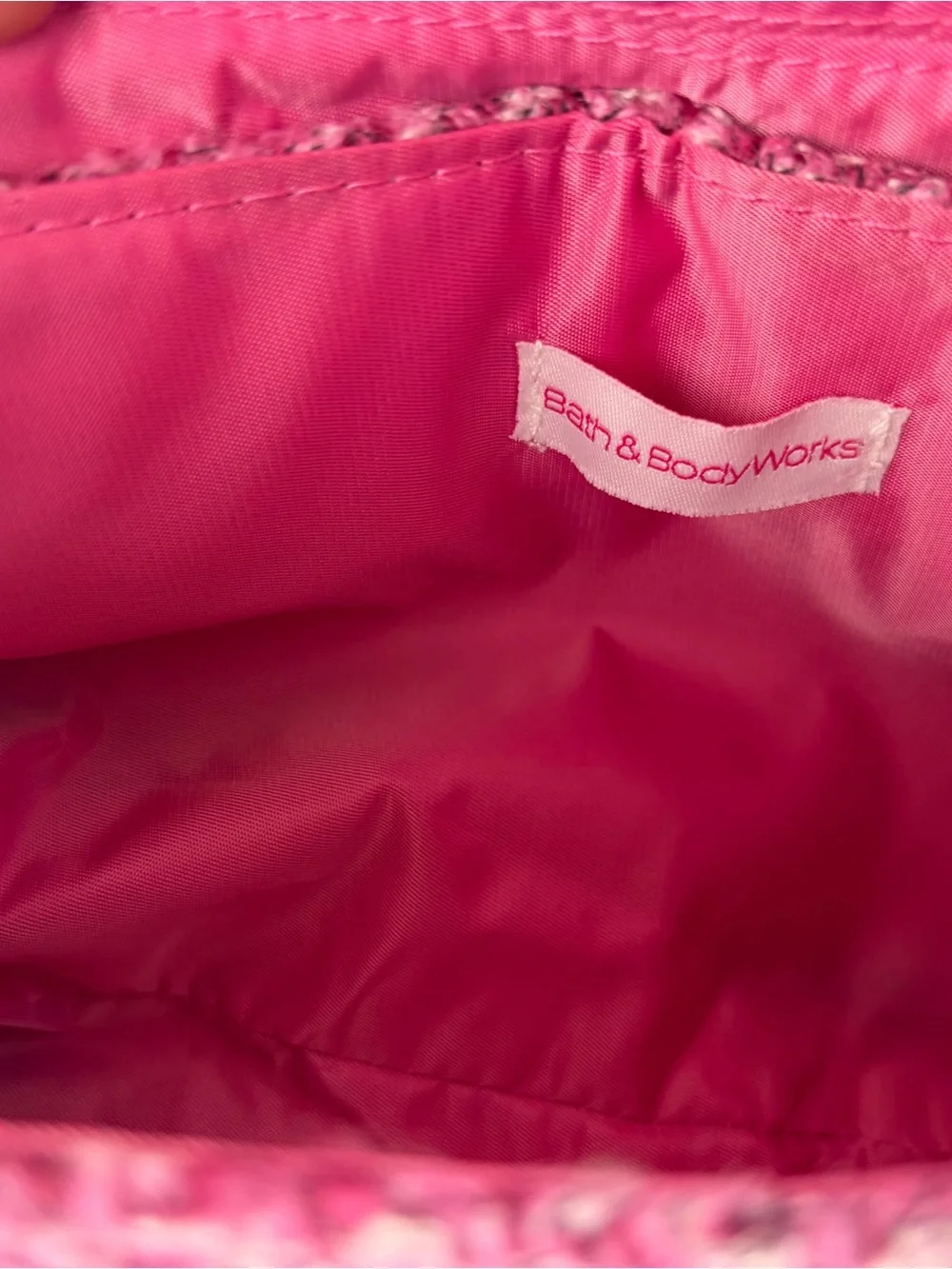American Girl x Bath and Body Works Pink Tweed Cosmetic Bag with Metallic Trim
